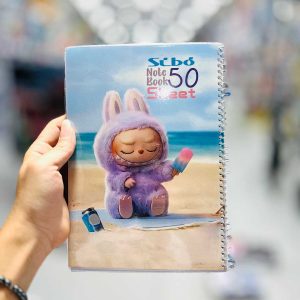 عکس دفتر 50 برگ مجلد طرح لبوبو یاسی کد B3 - شماره 3
