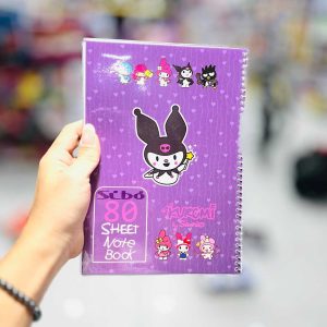 عکس دفتر 80 برگ مجلد کرومی ستاره دار بنفش سیبو کد M 37 - شماره 9