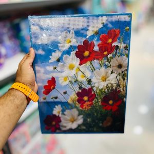عکس نقاشی الماسی طرح گل قرمز و سفید سایز 30 در 40 مدل بوم دار - شماره 6