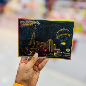 عکس اسکراچ برد سایز A5 طرح ایفل و بالون - شماره 3