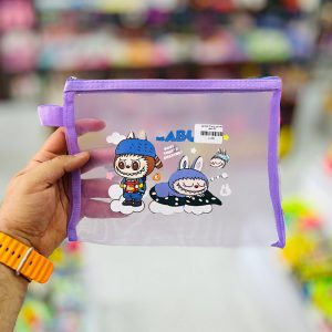 عکس پوشه توری سایز A5 طرح لبوبو رنگ بنفش - شماره 3