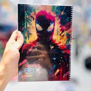 عکس دفتر 80 برگ طرح مرد عنکبوتی پس زمینه آب رنگی سیبو کد M 29/2 - شماره 5