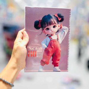 عکس دفتر 80 برگ طرح دختر پیش بند صورتی سیبو کد M 40/2 - شماره 5