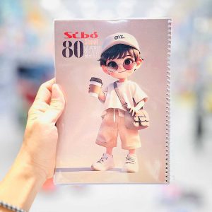 عکس دفتر 80 برگ طرح پسر کاراملی قهوه به دست سیبو کد M 40/2 - شماره 1
