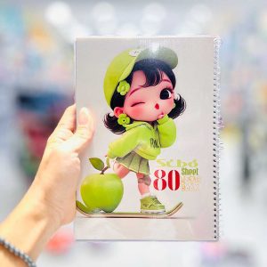 عکس دفتر 80 برگ طرح دختر سبز با سیب سبز سیبو کد M 40/2 - شماره 3