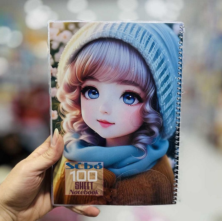 تصاویر دفتر 100 برگ سیبو طرح دختر شال و کلاه آبی کد A 26 دفتر 100 برگ سیبو طرح دختر شال و کلاه آبی کد A 26
