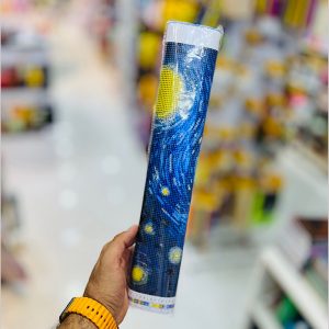عکس نقاشی الماسی طرح ونگوگ شب پرستاره آبی سایز 40 در 50 مدل رولی - شماره 15