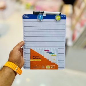 عکس تخته وایت برد مگنتی 21.5 در 28 همراه با ماژیک رنگ آبی - شماره 13