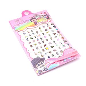 عکس استیکر ناخن فانتزی کودکانه طرح لبوبو صورتی کد 34416 - شماره 1