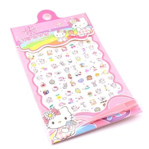 عکس استیکر ناخن فانتزی کودکانه طرح کیتی صورتی کد 34416 - شماره 7