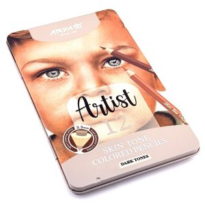عکس مداد رنگی 12 رنگ آریا آرتیست Arya Artist مخصوص تناژ پوست تیره کد 3907 - شماره 12