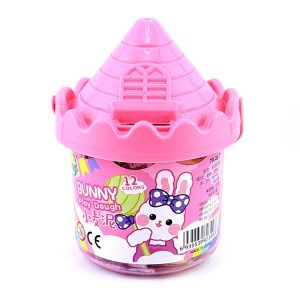 عکس خمیر بازی 12 رنگ وارداتی طرح قلعه مدل BUNNY رنگ صورتی - شماره 3