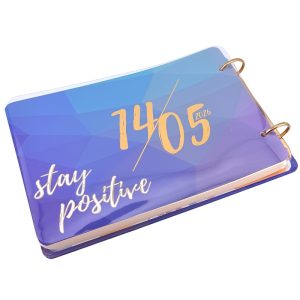 عکس سررسید کلاسیک 1405 سویل SEVIL مدل رینگی طرح Stay آبی کد 322 ابعاد 20 در 14 - شماره 8