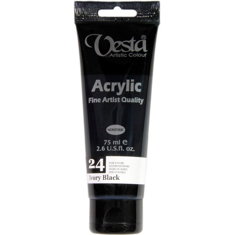 تصاویر رنگ اکریلیک وستا VESTA رنگ Ivory Black شماره 24 رنگ اکریلیک وستا VESTA رنگ Ivory Black شماره 24