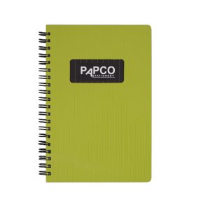 عکس دفتر یادداشت پاپکو PAPCO سایز B6 دو خط متالیک 100 برگ کد 643 رنگ سبز - شماره 6