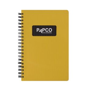 عکس دفتر یادداشت پاپکو PAPCO سایز B6 دو خط متالیک 100 برگ کد 643 رنگ زرد - شماره 7