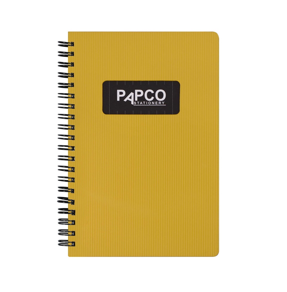 تصاویر دفتر یادداشت پاپکو PAPCO سایز B6 دو خط متالیک 100 برگ کد 643 رنگ زرد دفتر یادداشت پاپکو PAPCO سایز B6 دو خط متالیک 100 برگ کد 643 رنگ زرد