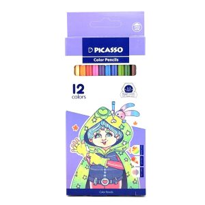 عکس مداد رنگی 12 رنگ پیکاسو PICASSO طرح دختر جادوگر جعبه مقوایی رنگ بنفش - شماره 1