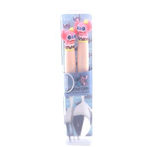 عکس ست قاشق چنگال اسپونفورک SPOONFORK طرح استیچ رنگ صورتی - شماره 3