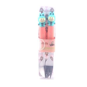 عکس ست قاشق چنگال اسپونفورک SPOONFORK طرح لبوبو سبز - شماره 6