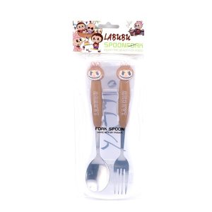 عکس ست قاشق چنگال اسپونفورک SPOONFORK طرح لبوبو رنگ قهوه ای - شماره 7