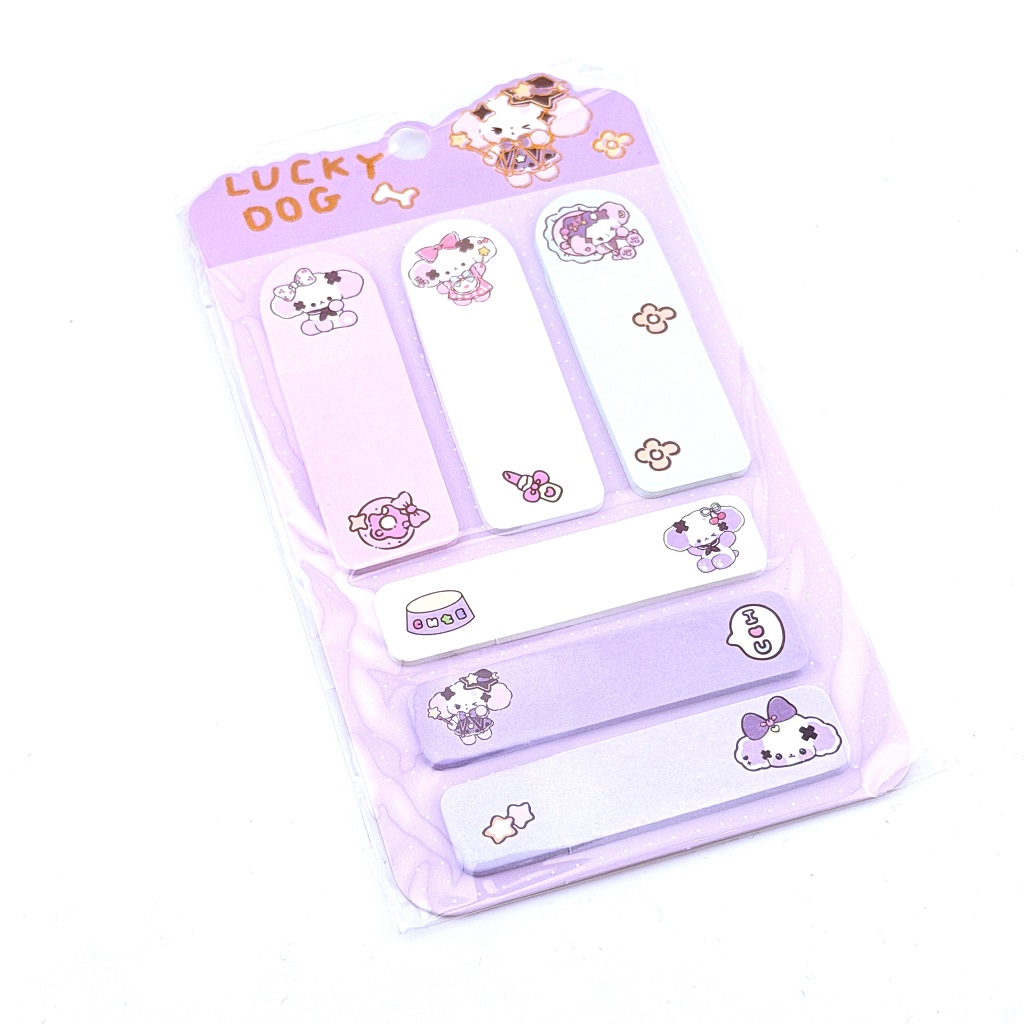تصاویر استیکی نوت فانتزی 6 طرحی طرح LUCKY DOG رنگ بنفش استیکی نوت فانتزی 6 طرحی طرح LUCKY DOG رنگ بنفش