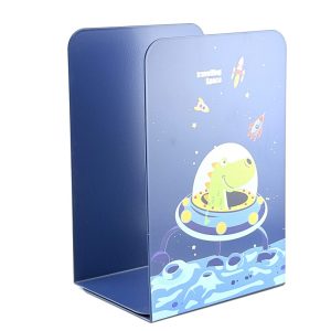 عکس نگهدارنده کتاب فلزی (شلف) طرح دایناسور فضانورد رنگ سرمه ای Travelling Space بسته 2 عددی - شماره 6