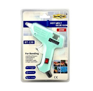 عکس تفنگ چسب حرارتی بامتاپ BAMTOP مدل 20 وات رنگ سبزآبی کد BT-138 - شماره 5