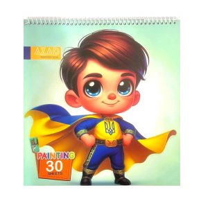 عکس دفتر 30 برگ خشتی آزاد AZAD مدل سیم از بالا طرح پسر قهرمان کد 3003 - شماره 10