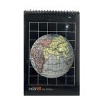 عکس دفترچه یادداشت کاغذ مشکی ایمان iman سایز A5 طرح کره زمین کد 0014 - شماره 1