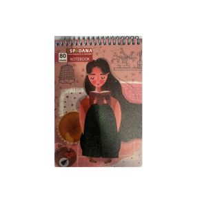 عکس دفتر یادداشت 80 برگ اسپادانا ESPADANA مدل سیم بالا طرح دختر کتابخوان کد 08 (سایز 11 در 16) - شماره 3