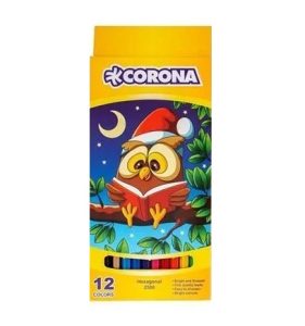 عکس مداد رنگی 12 رنگ کرونا CORONA رنگ زرد طرح جغد کد 20006 - شماره 14