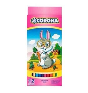 عکس مداد رنگی 12 رنگ کرونا CORONA رنگ صورتی طرح خرگوش کد 20006 - شماره 1