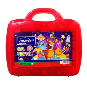 عکس پاستل روغنی 36 رنگ ایمر IMMER طرح موجودات فضایی رنگ قرمز - شماره 4