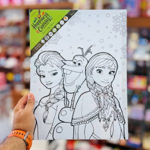 عکس بوم طراحی رنگ آمیزی رنگارنگ Happiness سایز 30 در 40 طرح فروزن - شماره 8