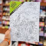 عکس بوم طراحی رنگ آمیزی رنگارنگ Happiness سایز 30 در 40 طرح ماهی قرمز - شماره 1