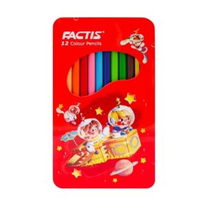عکس مداد رنگی 12 رنگ فکتیس FACTIS مدل جعبه فلزی طرح 01 - شماره 5