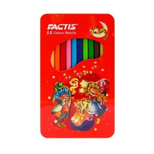عکس مداد رنگی 12 رنگ فکتیس FACTIS مدل جعبه فلزی طرح 03 - شماره 6