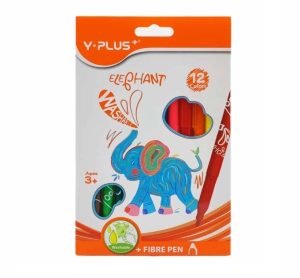 عکس ماژیک 12 رنگ واشابل Washable وای پلاس کد 0170100 - شماره 2