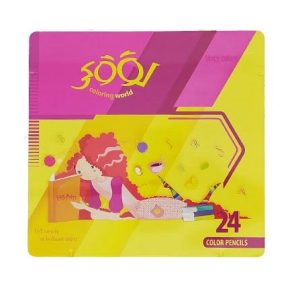عکس مداد رنگی 24 رنگ لوکی LOOKY جعبه فلزی طرح کارتونی دخترانه کد 800390 - شماره 14