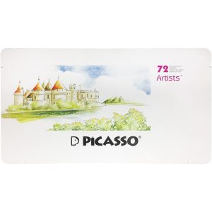 عکس مداد رنگی 72 رنگ پیکاسو PICASSO سری آرتیست جعبه فلزی کد 14735 - شماره 11
