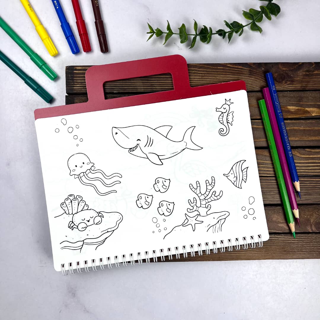 تصاویر دفتر نقاشی رنگ آمیزی جادویی یونی کید UNIKID مدل کیفی دسته دار دفتر نقاشی رنگ آمیزی جادویی یونی کید UNIKID مدل کیفی دسته دار
