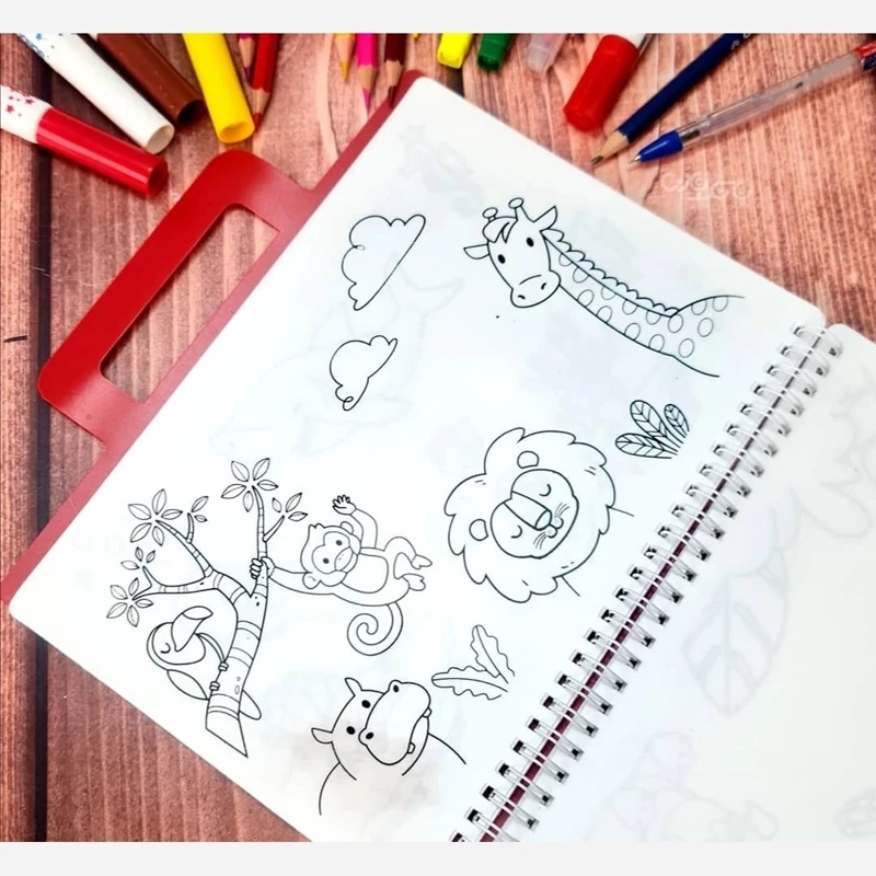 تصاویر دفتر نقاشی رنگ آمیزی جادویی یونی کید UNIKID مدل کیفی دسته دار دفتر نقاشی رنگ آمیزی جادویی یونی کید UNIKID مدل کیفی دسته دار
