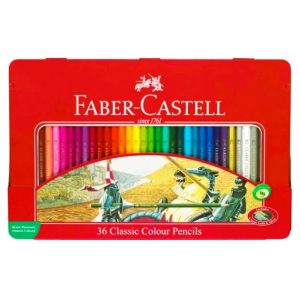 عکس مداد رنگی 36 رنگ فابرکاستل Faber castell سری کلاسیک جعبه فلزی کد 115846 - شماره 4