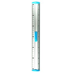 عکس خط کش آلومینیومی 30 سانت اسکول فنس Schoolfans همراه گیره قلم رنگ آبی کد 92695 - شماره 6