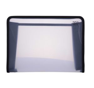 عکس کیف دستی سمیناری پاپکو PAPCO مدل زیپی شفاف رنگ سفید کد ZA4-02 - شماره 6