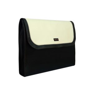 عکس کیف کنفرانس سمیناری چرم پاپکو PAPCO رنگ سفید مشکی کد KLD-05 - شماره 1