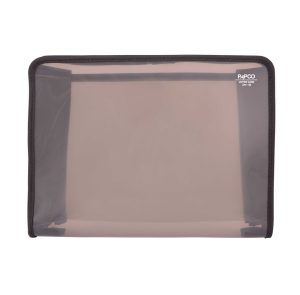 عکس کیف دستی سمیناری پاپکو PAPCO مدل زیپی شفاف رنگ دودی کد ZA4-02 - شماره 2