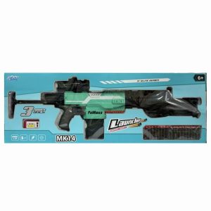 عکس تفنگ مسلسل شارژی تیر اسفنجی لانچر LAUNCHER مدل MK14-557 سه حالته پایه دار - شماره 4