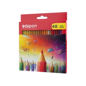 عکس مداد رنگی 48 رنگ الیپون Elipon جعبه مقوایی کد 8121810 - شماره 12